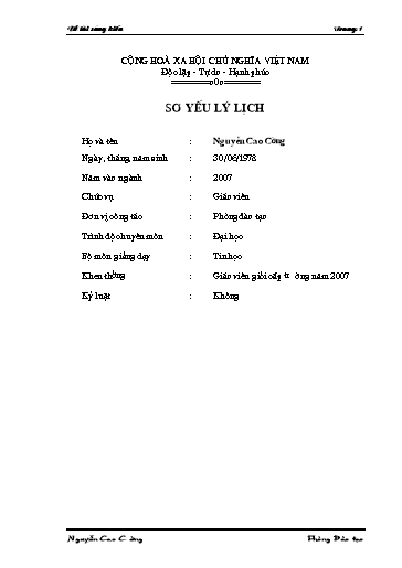 Sáng kiến kinh nghiệm Cải tiến việc tổ chức dạy và học thực hành môn Tin học Sáng kiến kinh nghiệm Cải tiến việc tổ chức dạy và học thực hành môn Tin học